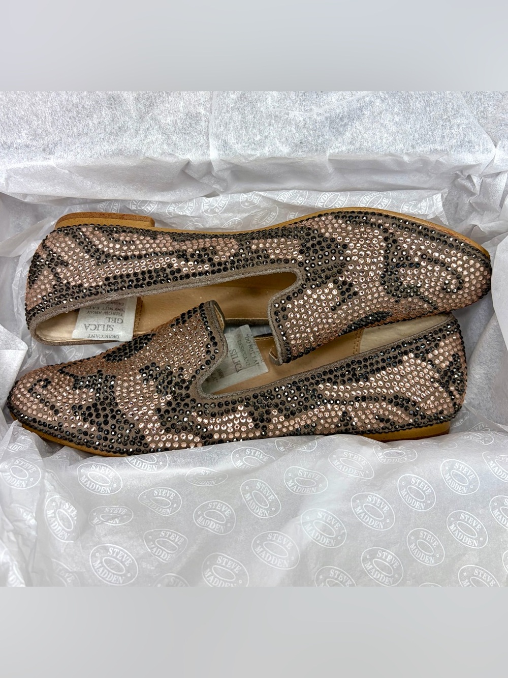 STEVE MADDEN Crystal Embellished Slipper Flats